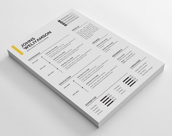 Resume Template Word, CV Template, Cover Letter, Teacher Resume Template, Professional and Creative Resume, Nurse Resume, Instant Download