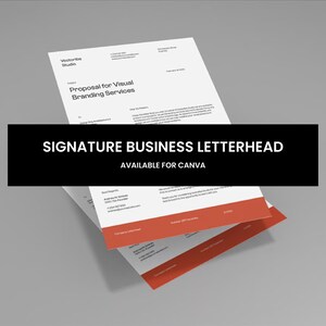 Membrete de empresa con firma / Editable / Personalizable / Canva