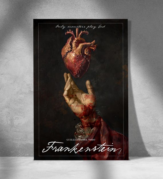 Frankenstein (2025) – Gothic Sci-Fi Wall Art – Digital Print – Guillermo del Toro’s Epic Reimagining