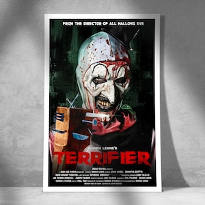 Póster de terror de Art the Clown: Arte de fan de payaso asesino espeluznante, terror de culto moderno, impresión digital, arte mural