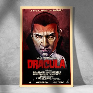 Lámina artística de Drácula (1931): Póster clásico de terror de Universal Monsters - Arte mural
