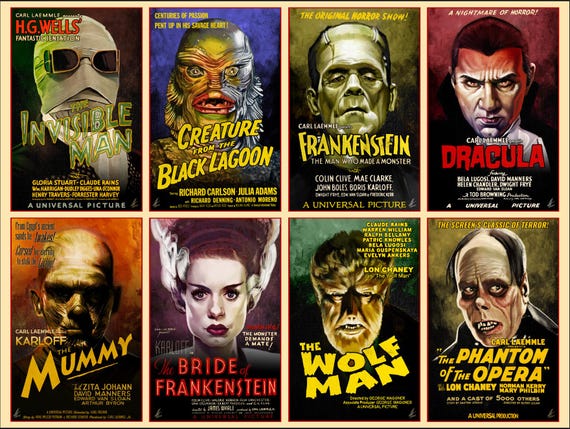 Universal Monsters Grid Print / One-sheet - Etsy