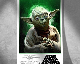 Yoda Star Wars Portrait - Wall Art - Etsy