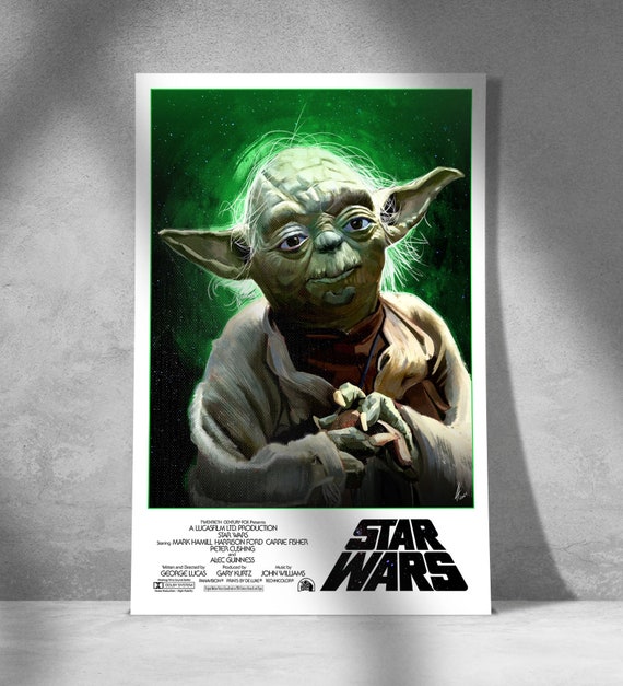 Yoda Star Wars Portrait - Wall Art - Etsy