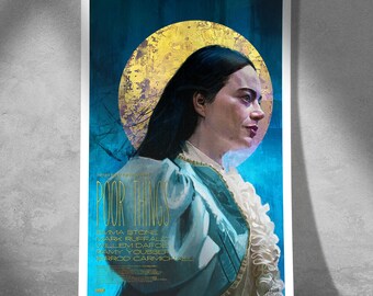 Poor Things Art Print: Emma Stone, Surreal Gothic Movie Poster