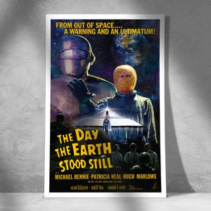El día que la Tierra se detuvo (1951) – Thriller clásico de ciencia ficción – Impresión digital – Con Klaatu - Arte mural