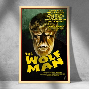 The Wolf Man (1941) Horror Movie Poster – Digital Art Print - Wall Art