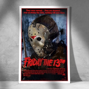 ¡Jason vive! Lámina artística de Viernes 13: Póster clásico de terror slasher - Arte mural