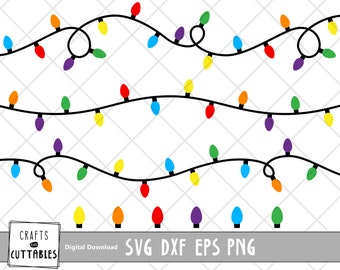 Christmas Lights Svg Etsy