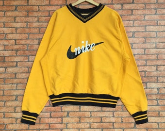yellow nike sweater vintage