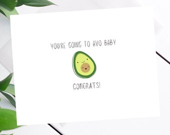 Going to Avo Baby, Cute Baby Card, New Baby Congrats Card, Baby Shower funny card, Cute New Baby Card, funny new baby Card, Cute Punny Card