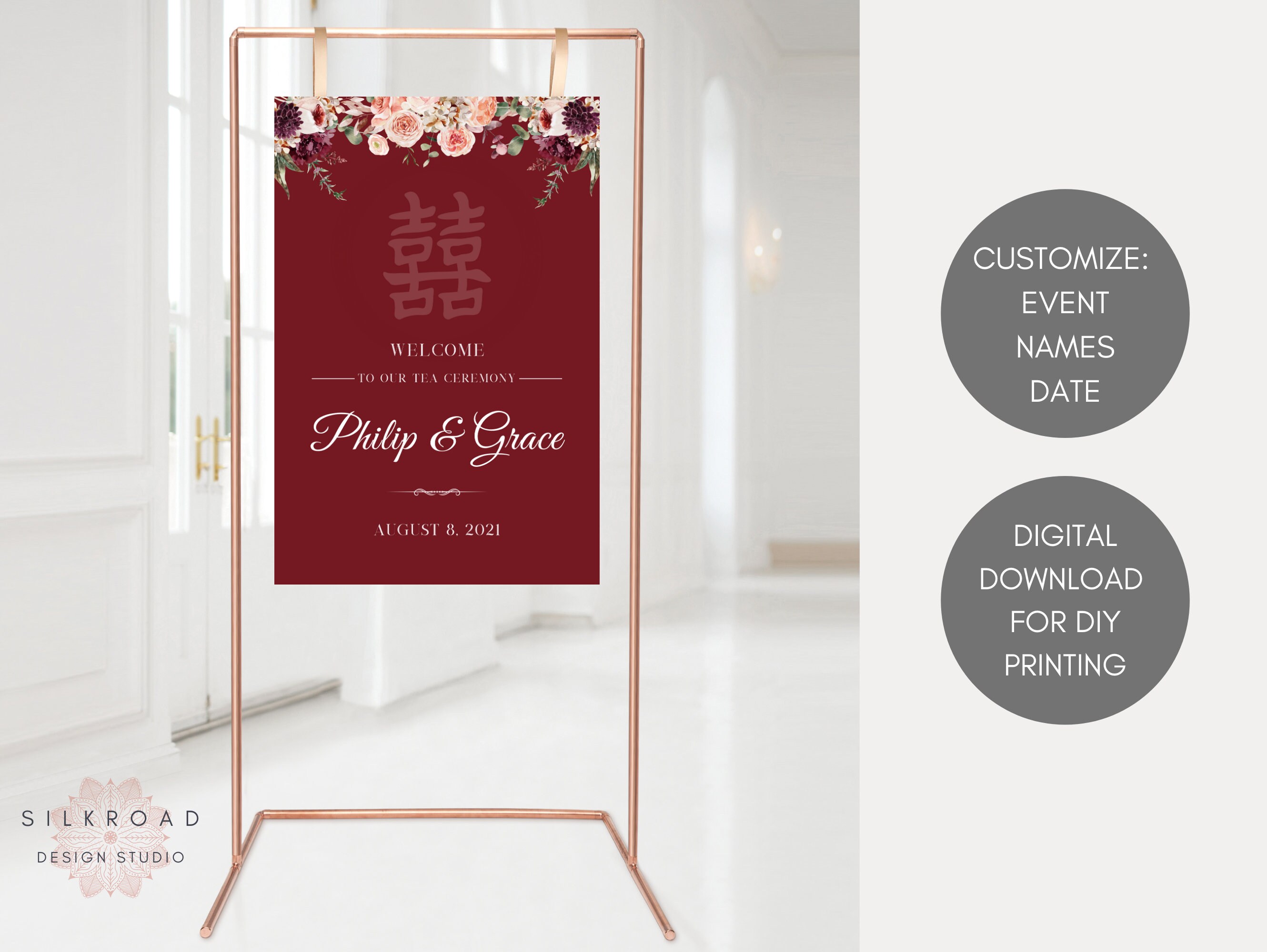 Chinese Tea Ceremony Wedding Chinese Wedding Sign Double Etsy