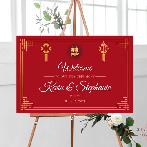 Vietnamese Tea Ceremony Sign Chinese Wedding Sign Etsy