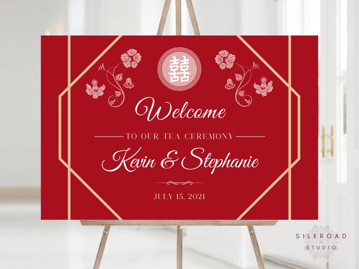 Chinese Tea Ceremony Wedding Chinese Wedding Sign Wedding Etsy