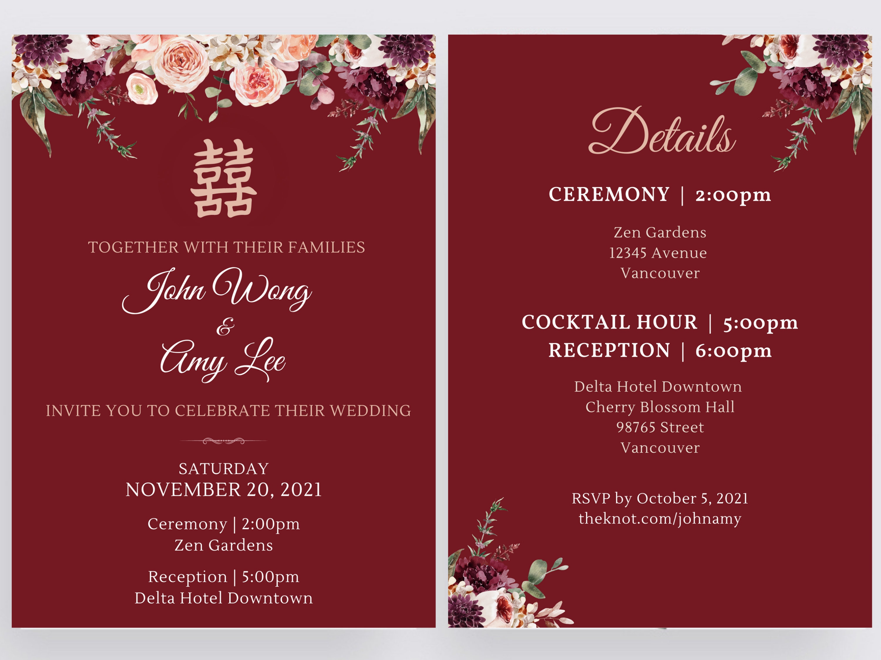 Wedding Invitation With Double ...
