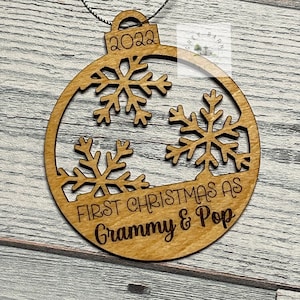 1st Christmas as, grandma, grandpa, grandparents, Mimi, new baby, Ornament, personalized, 2022