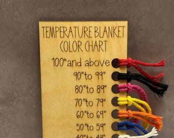 Temperature Blanket Color Chart, Reusable Wood Card, Crochet Blanket Color Chart, Crochet Accessories, Knitting Accessories, Blanket Making