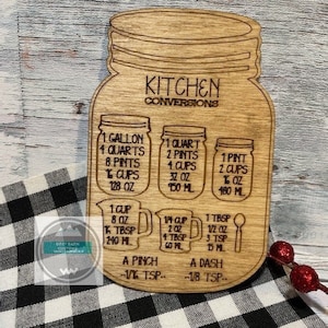 Kitchen Conversion Magnet, kitchen conversions, cooking conversions, kitchen magnet, housewarming gift, new home, stocking stuffer