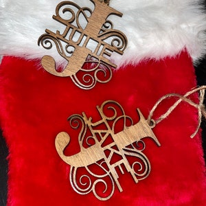 Custom monogram Christmas ornaments