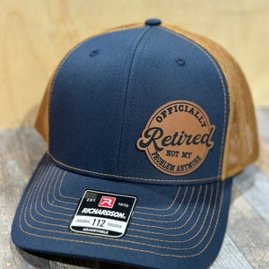 Retired, leatherette patch hat