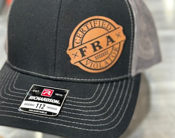 FRA, Certified FRA violator, Railroad, rail life , leatherette patch hat