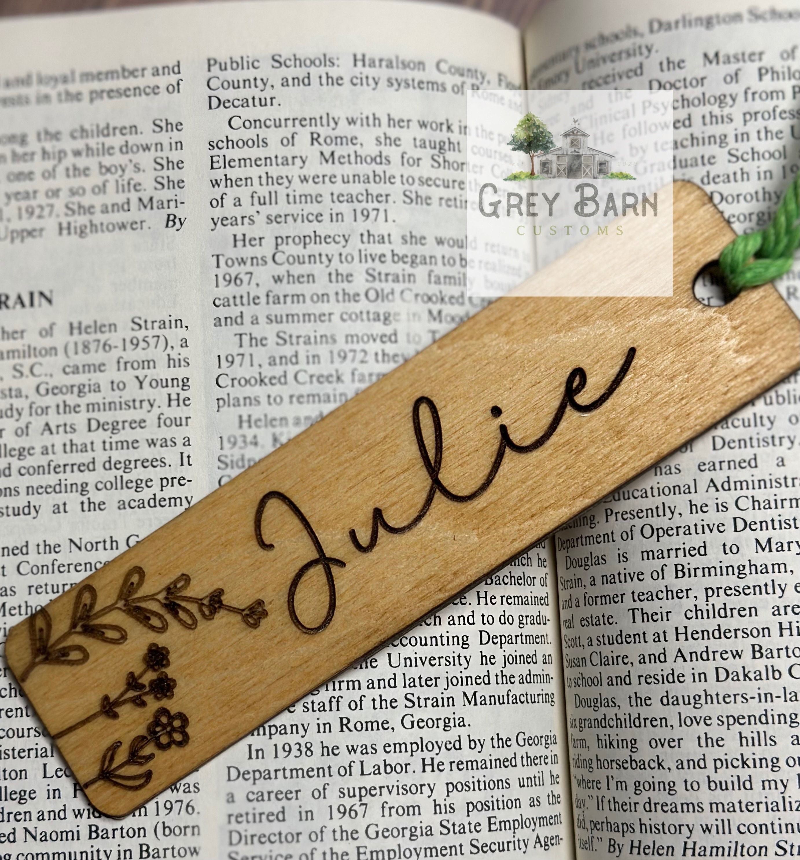 Personalized Wooden Bookmark, Custom Bookmark, Wood Engraved Bookmark ...