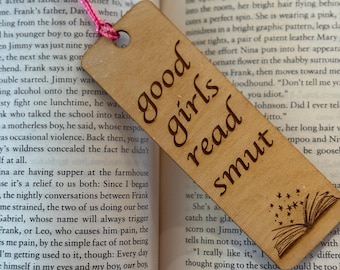 Smut Engraved Wooden Bookmark, Funny bookmark, Gift for Book Lovers