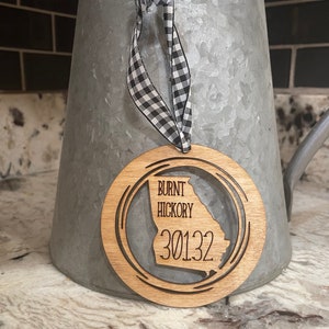 Zip code Ornaments, Farmhouse ornament, new home gift, housewarming gift, First home gift, zip code