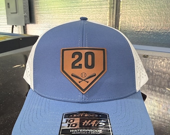 Waterproof Baseball, softball hat, custom number patch