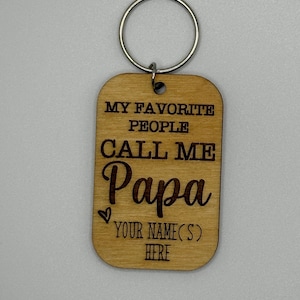 Papa keychain, grandpa, granddad, personalized, grandkids gift, Fathers Day, gift for him