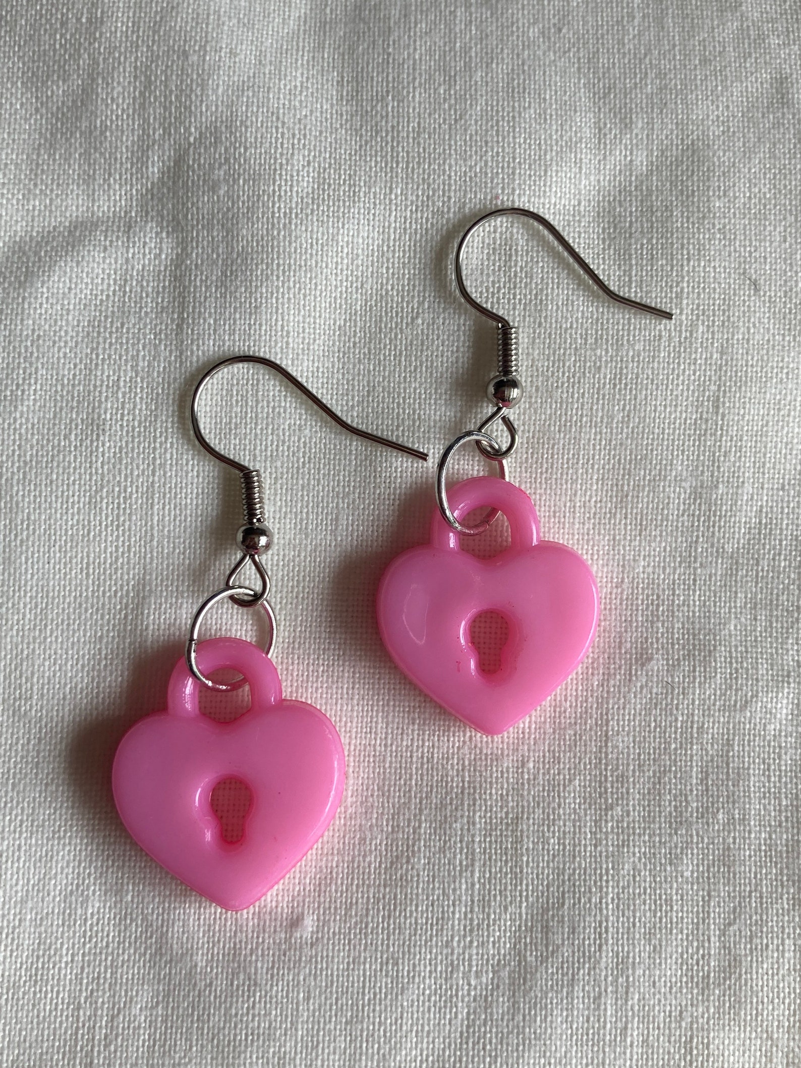 Heart padlock earrings Heart earring Heart padlock Etsy