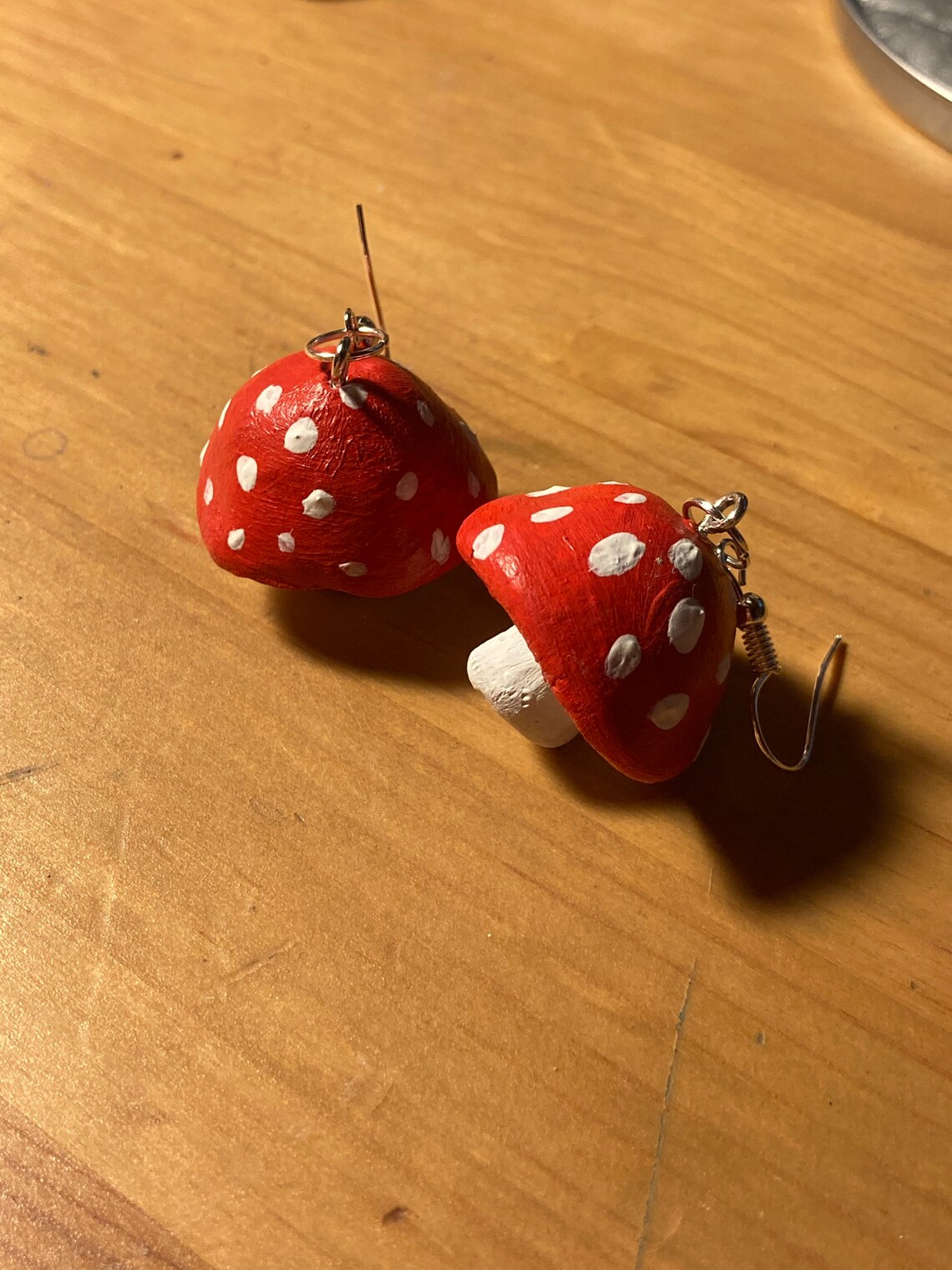 Mushroom clay earrings handmade air dry clay mushroom Etsy