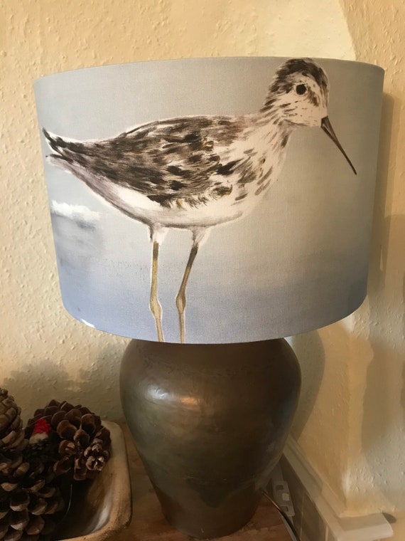 40cm Lampshade Covered In French Thevenon Sea Birds Fabric Can 40cm Lampshade Covered In French, Can Lamp Shades Be Repaired Uk