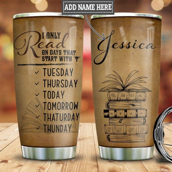 Custom Personalized Gifts Book Reader Gift Tumbler Unique Etsy