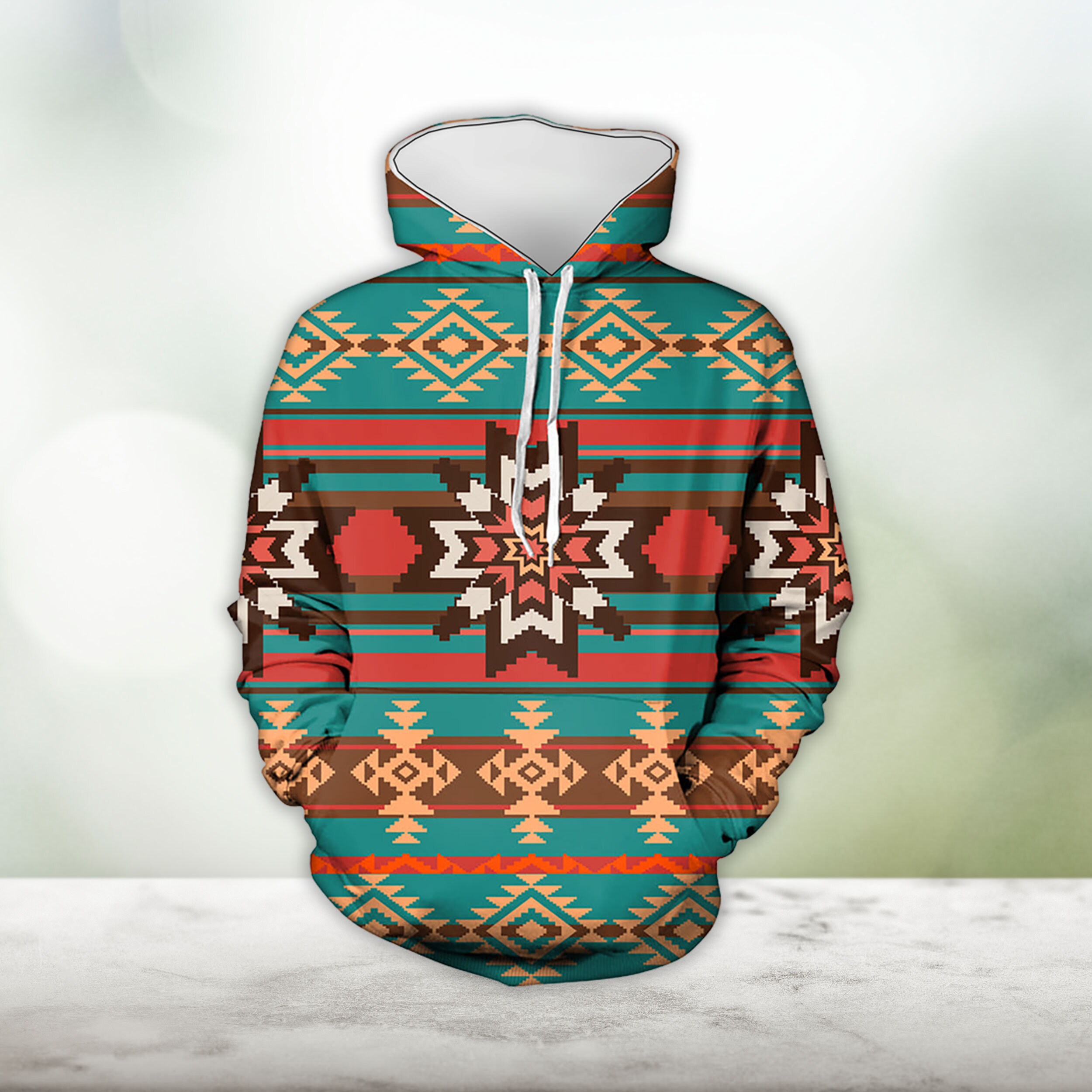 Discover Ethnic Ornament Seamless Pattern Native American 3D Allover Hoodie