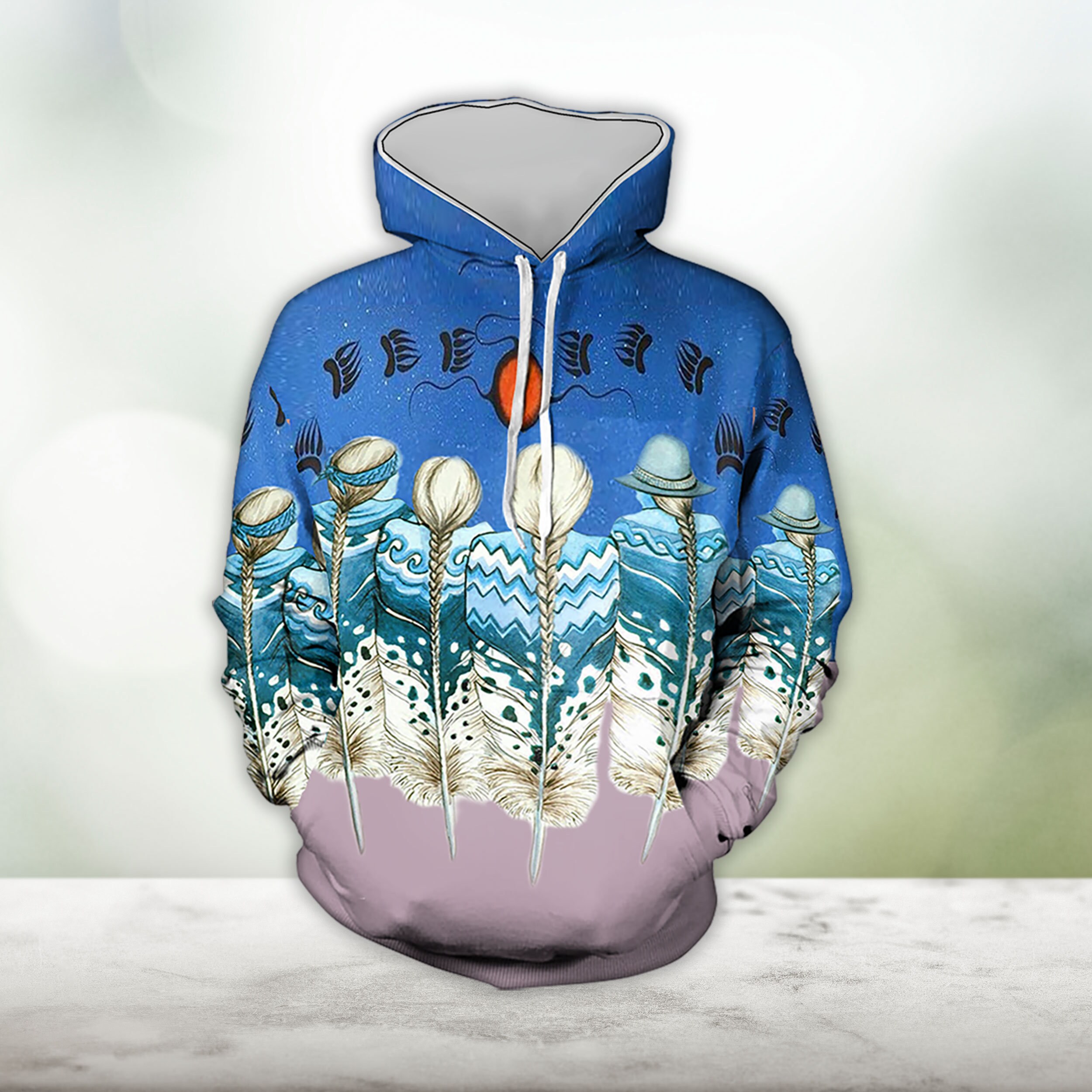 Discover Feather Girls Creative Dreamcatcher Native American 3D Allover Hoodie