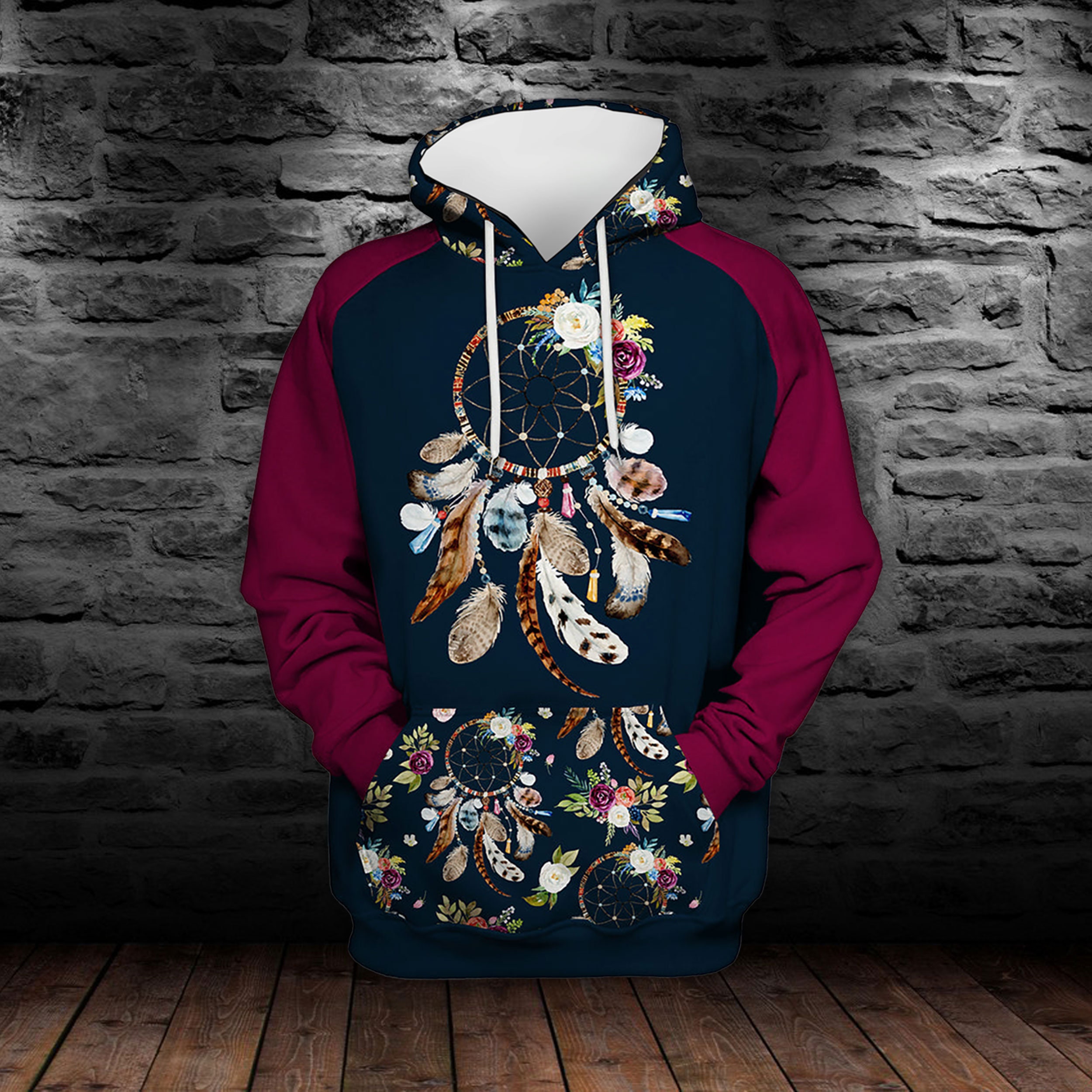 Discover Dream Catchers And Flowers Native American 3D Allover Hoodie