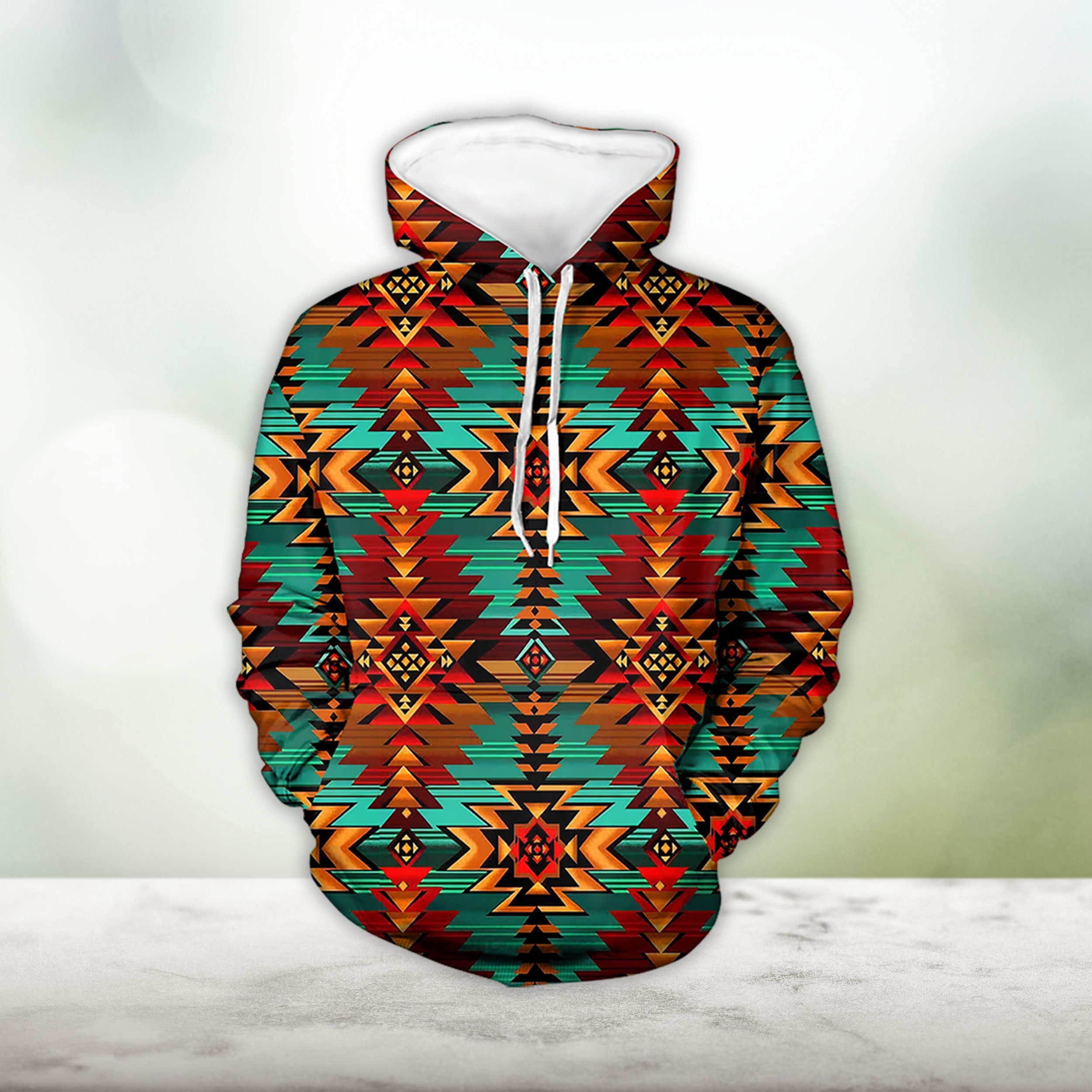 Discover Native Pride Pattern Native American 3D Allover Hoodie