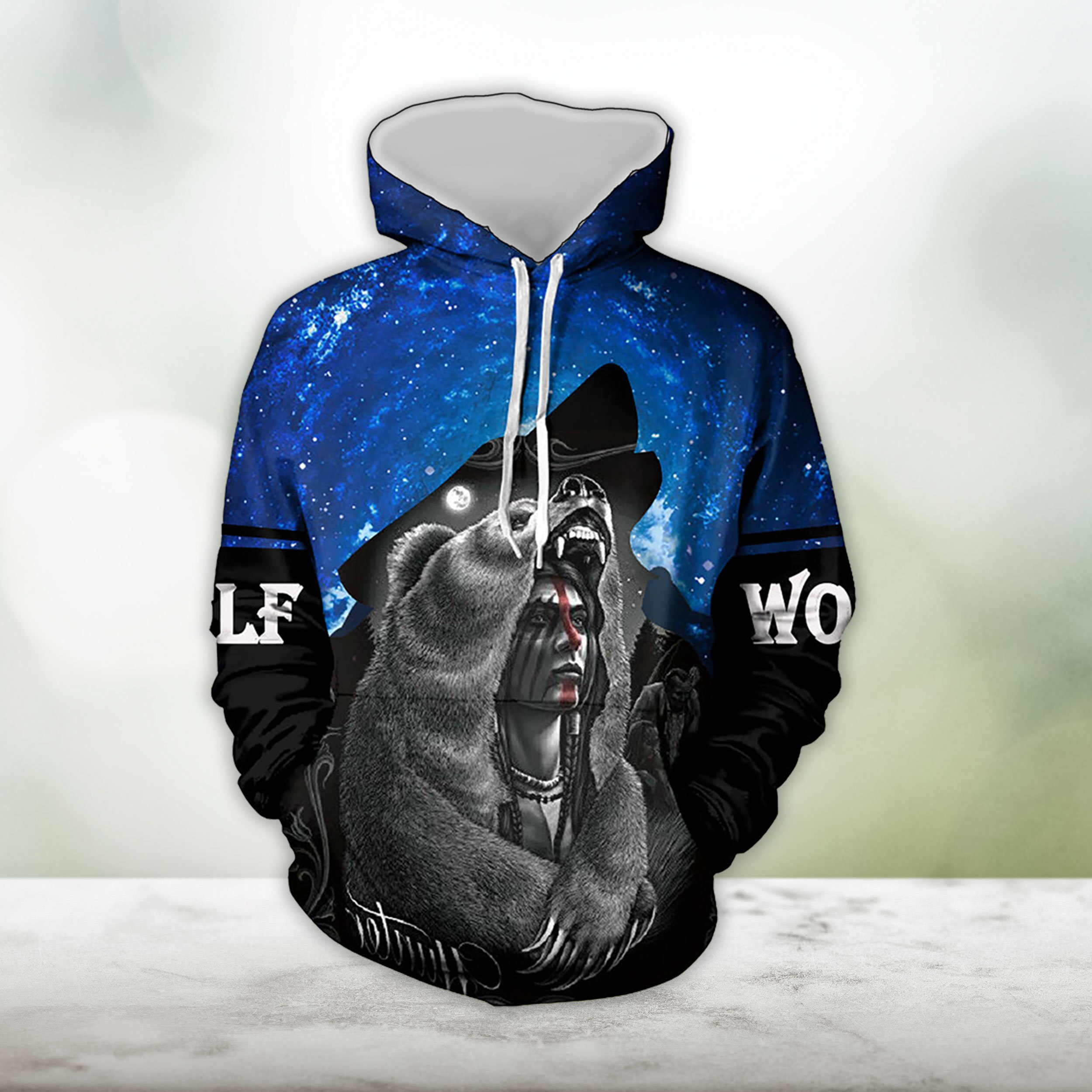Discover Bear Head Chief Style Hunting Native American 3D Allover Hoodie
