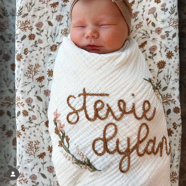 Swaddle Blanket With Name Etsy