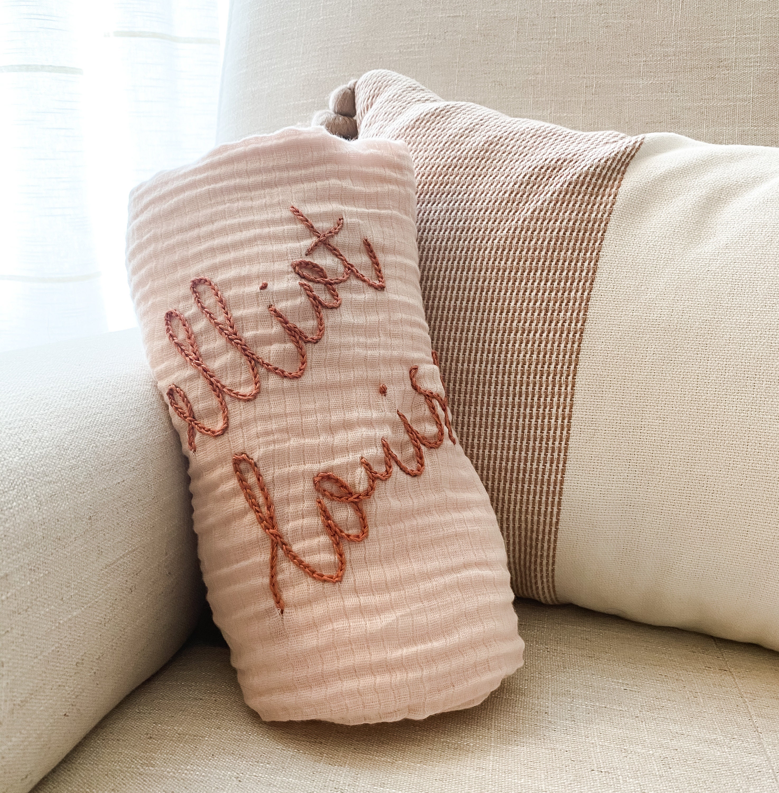 embroidered swaddle blanket