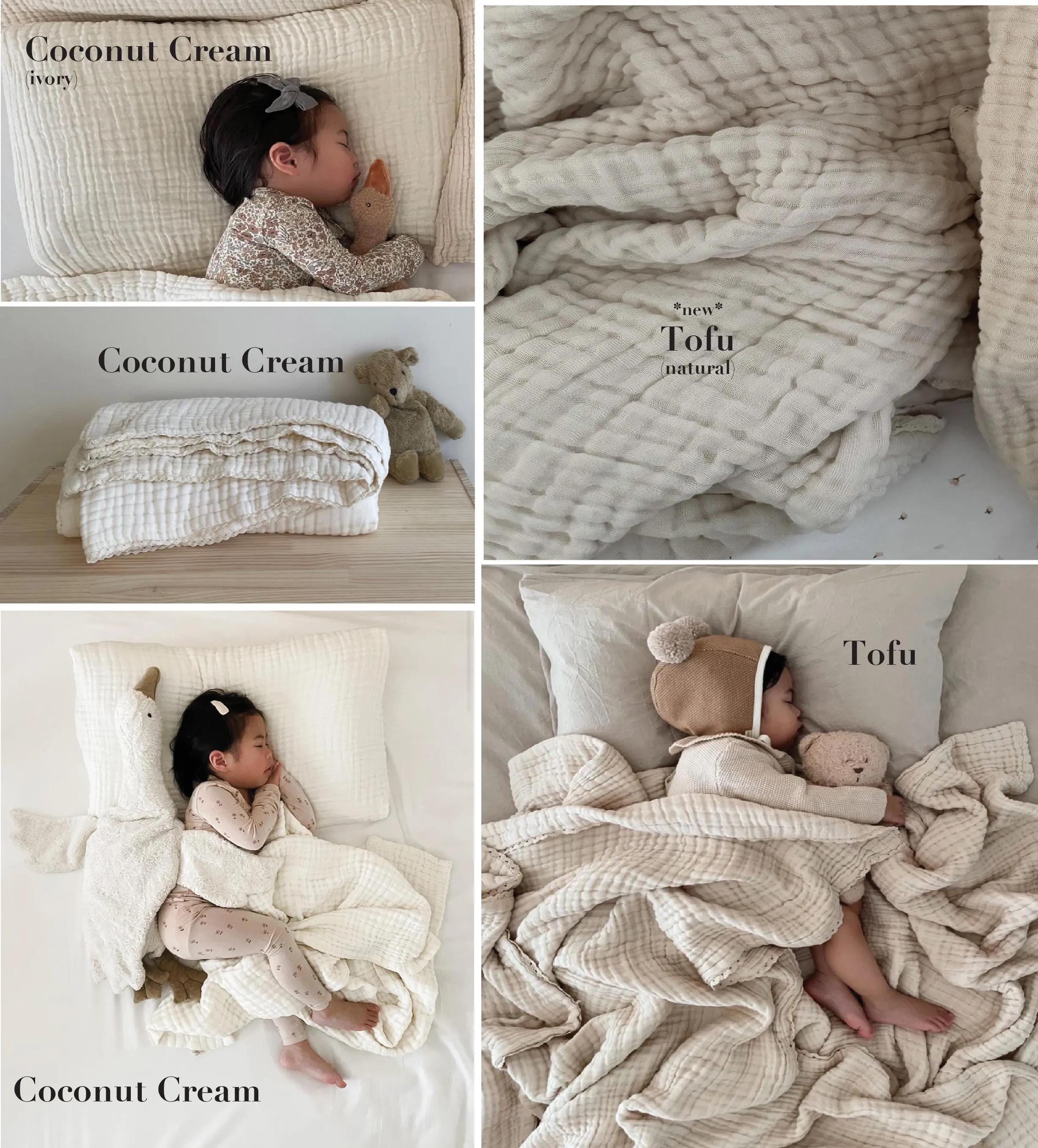 PRE-ORDER 9-Layer Muslin Quilt with hand embroidery - baby blanket , crib quilt, toddler, embroidered name