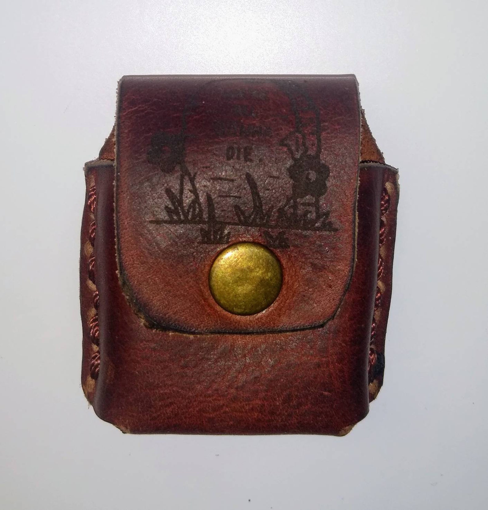 Zippo cases genuine leather hand cut & stitched. Laser Etsy