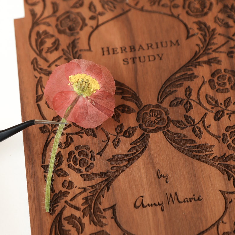 Botanical Press With Vintage Book Design Personalized Travel | Etsy