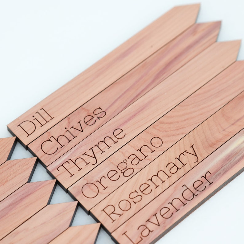 Wooden cedar herb markers Garden marker Herb sign image 7