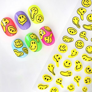 2 Sheets Melting Face Nail Stickers