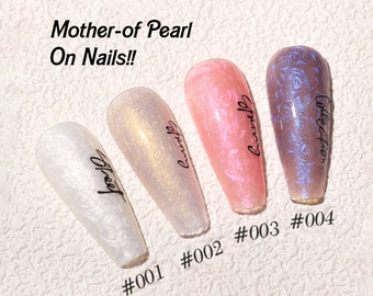 Mother-of-Pearl Set GEL Nail Polish 8ml 4 Colors | Soak Off UV Translucent Gel Polish | White Chrome Pearl Nail | Freshwater Pearl Nail Art