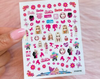 Nuevas calcomanías de uñas Barbie Girl