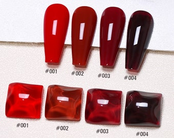 Red Velvet Set Classic Red GEL Nail Polish 8ml 4 Colors | Soak Off UV/LED Gel Polish | Classic Red, Apple Red, Burgundy, Oxblood Gel Polish