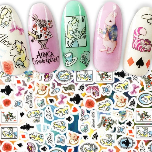 Alice in Wonderland Nail Decal Etsy